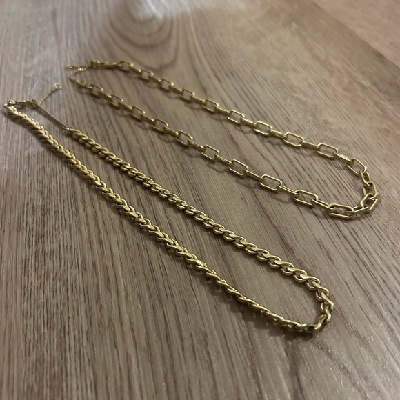 Madewell Gold Paperclip Chain And Rope Chain Bundle - Picture 2 of 15